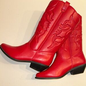 Soda “Rerun” Red Heeled Cowboy Boots